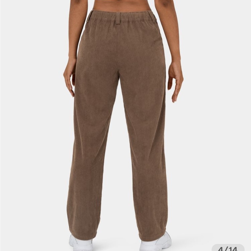 Halara Mid Rise Button Zipper Side Pocket Corduroy Casual Pants - Picture 4 of 11
